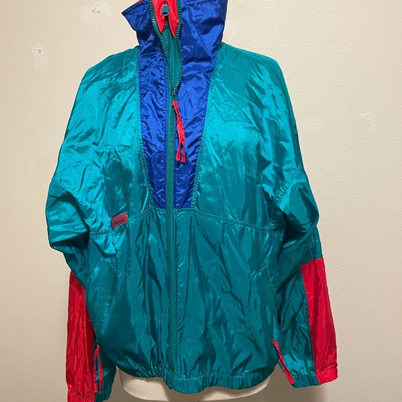 Vintage Columbia Men’s Light Jacket 80s 90s Neon Size Medium Men’s Windbreaker